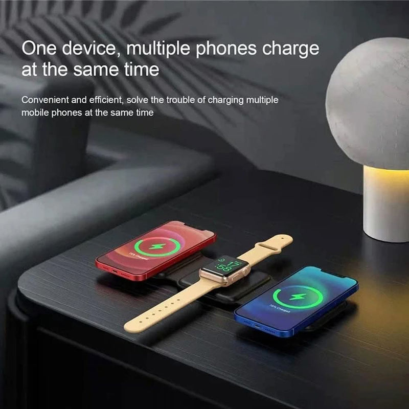 3-in-1 Draadloze Oplader – Inklapbaar voor iPhone, Samsung, Apple Watch & AirPods - inHype
