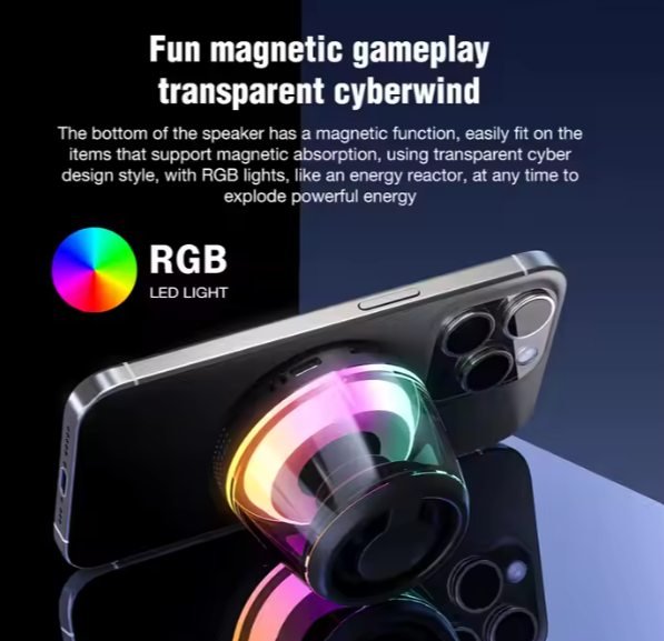 SX-M2 Bluetooth Mini Speaker – Magnetische Houder, RGB Licht, Compact, 5U Speeltijd, IPX4 - inHype